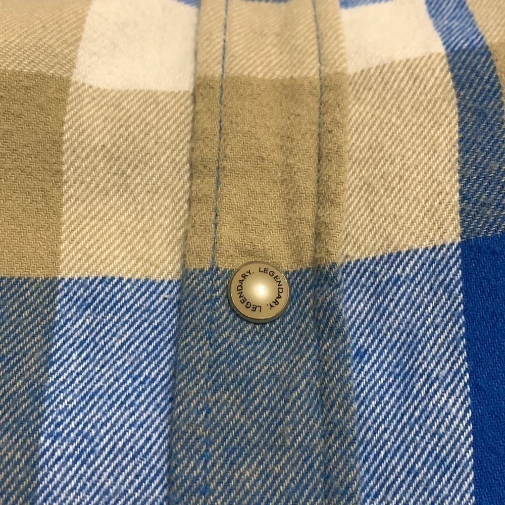3/$28❤️Legendary Whitetails Mens Blue Tan Plaid Shirt Long Sleeve Flannel XL - Picture 8 of 8